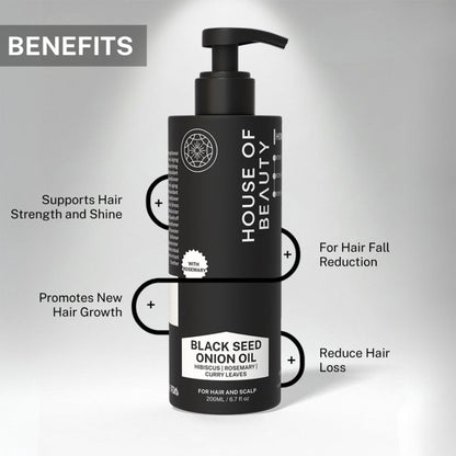 House Of Beauty Black Seed Onion Hair Oil with Hibiscus