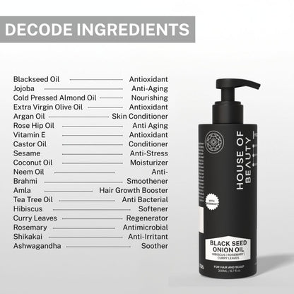House Of Beauty Black Seed Onion Hair Oil with Hibiscus