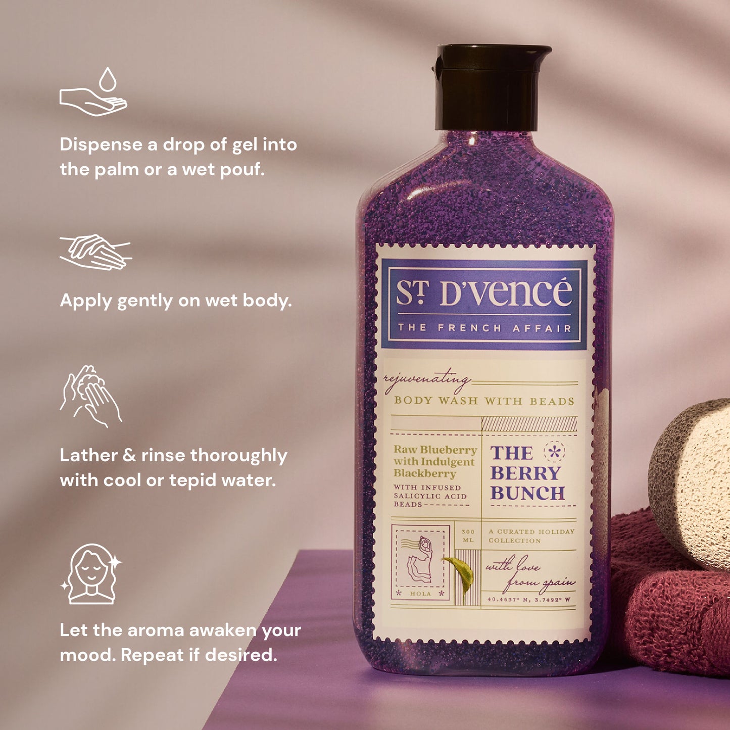 St. D'vencé The Berry Bunch Body Wash With Salicylic Acid Beads