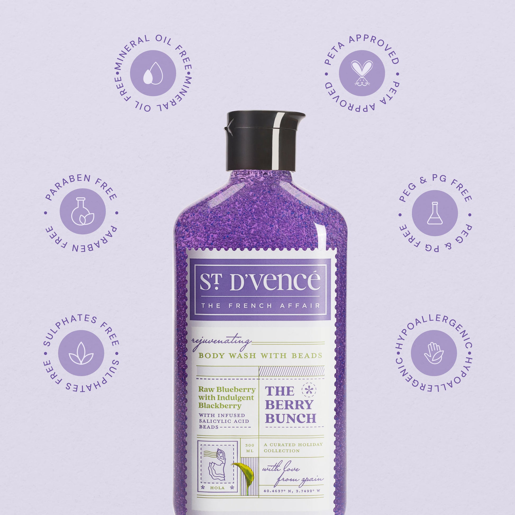 St. D'vencé The Berry Bunch Body Wash With Salicylic Acid Beads