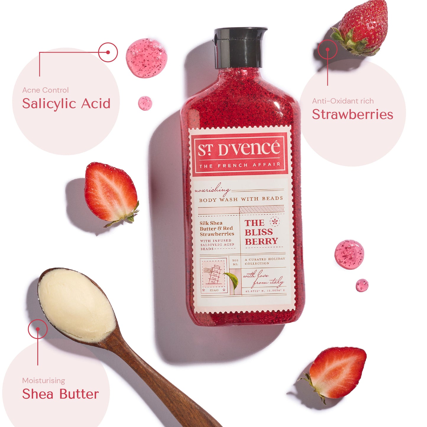 St. D'vencé The Bliss Berry Body Wash With Salicylic Acid Beads