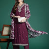 Dhiyona IE Floral Embroidered Kurta With Trousers & Dupatta