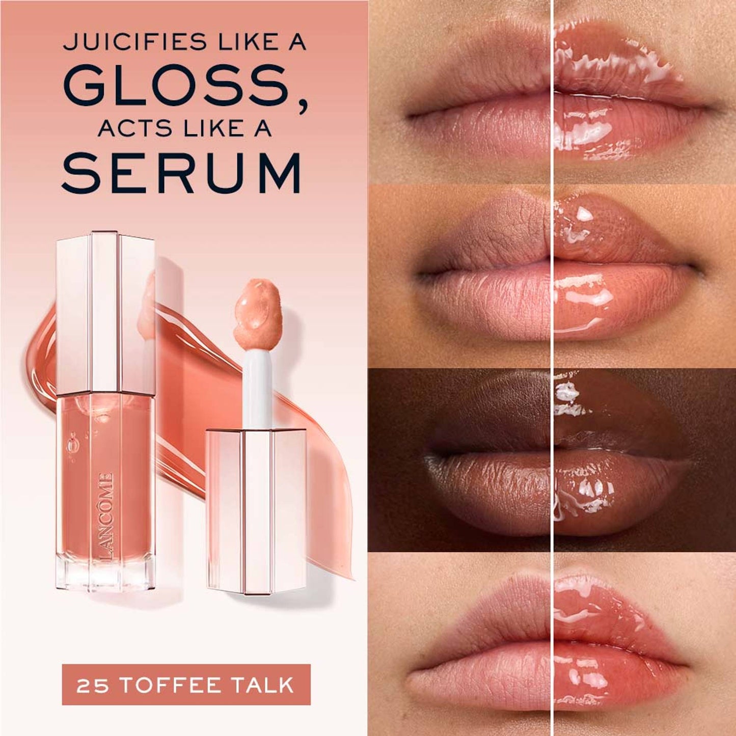 Lancome Lip Idole Juicytreat Hydrating Lip Gloss - Shade High Shine Balm - 25 Warm Light Hazelnut