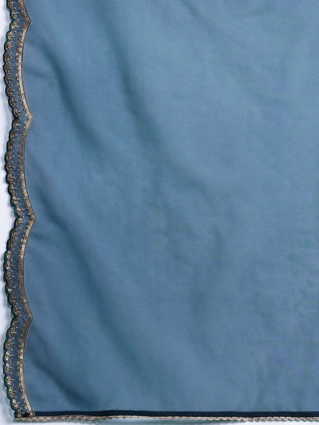 Indyancart IE Ethnic Motifs Embroidered Velvet Kurta with Trousers & With Dupatta