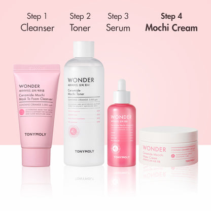 TONYMOLY Korean Wonder Ceramide Mochi Water Cream-Gel Moisturiser with Aloe to Hydrate Dry Skin
