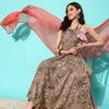 Dhiyona VA Women'sFloral Printed Regular Kurta with Trousers & With Dupatta