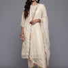 Dhiyona VA Women'sEthnic Motifs Embroidered Sequinned Brocade Kurta With Trousers & Dupatta