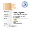 WishCare Daily Fluid Tinted Sunscreen SPF50PA++++ Broad Spectrum Protection for All Skin Types - M201