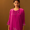 Dhiyona IE Floral Printed A-Line Mirror Work Kurta With Trouser