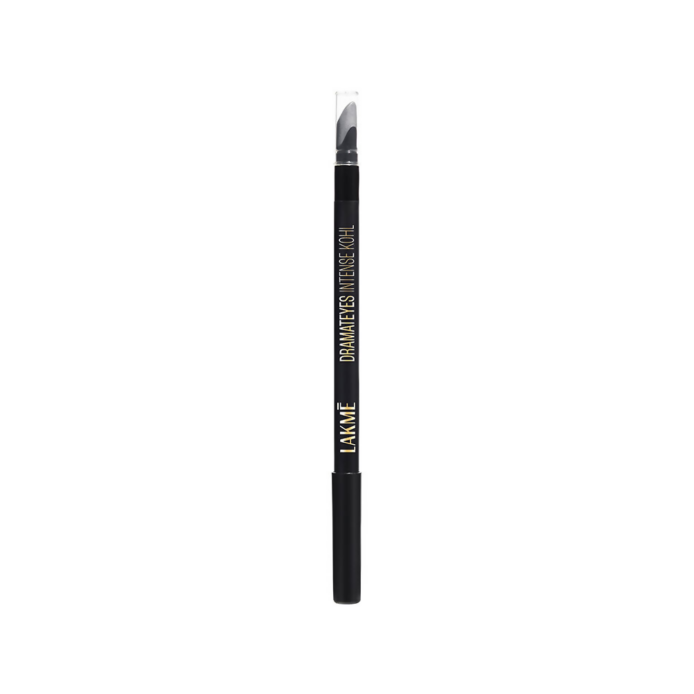 Lakme Absolute Kohl Ultimate Kajal in black, featuring a sleek black pencil with the product label visible.