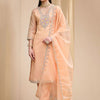 Dhiyona IE Women Ethnic Motifs Embroidered Regular Thread Work Kurta with Trousers & With Dupatta