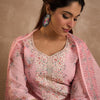Dhiyona IE Women Floral Printed Linen Kurta with Trousers & Dupatta