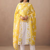 Dhiyona IE Floral Embroidered Thread Work Pure Cotton A-Line Kurta with Trouser & Dupatta