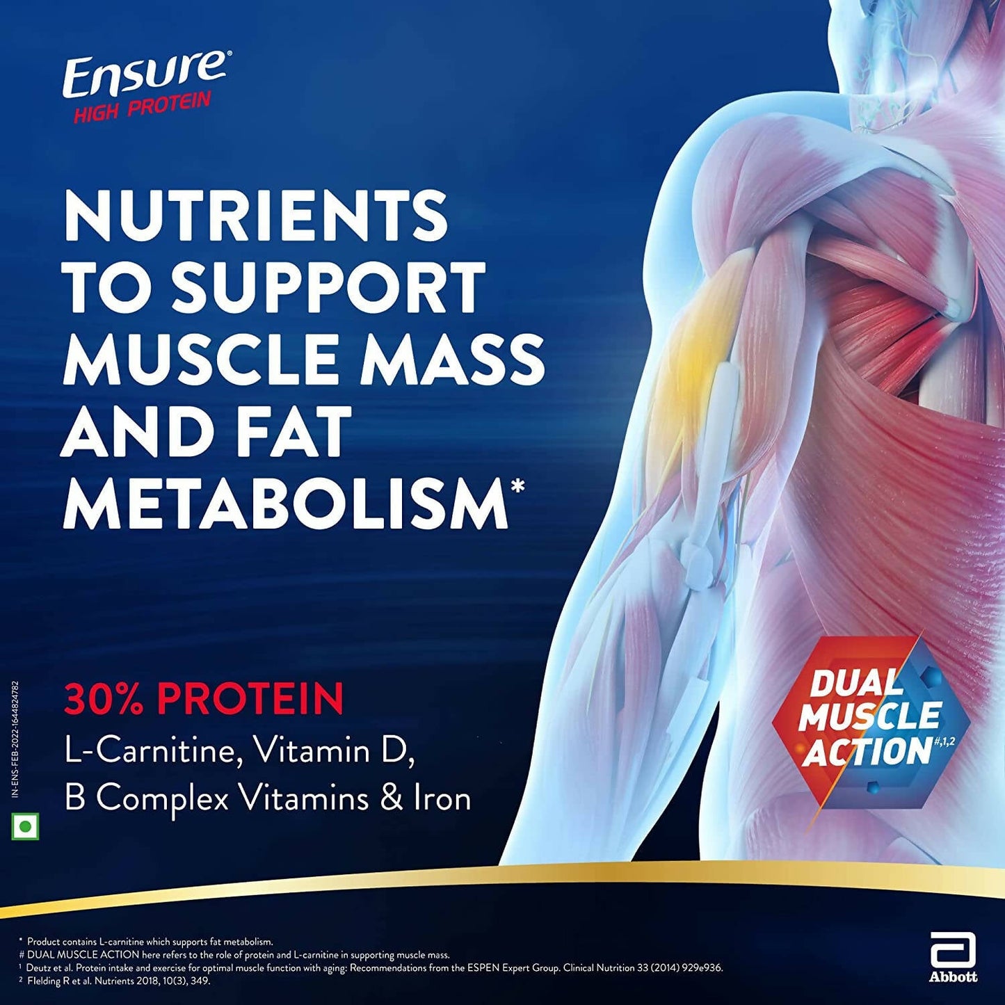 Ensure High Protein Drink for Physically Active Adults - Vanilla - Indyancart