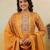 Dhiyona IE Floral Embroidered Regular Kurta With Trousers & Dupatta