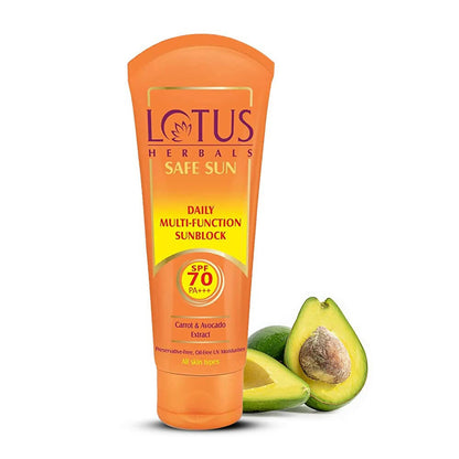 Lotus Herbals Safe Sun Daily Multi-Function Sunblock Sunscreen SPF 70 - Indyancart