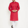 Men's Maroon Cotton Straight Kurta Pyjama Set