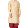 Men's Gold Silk Blend Straight Kurta and Dhoti Set