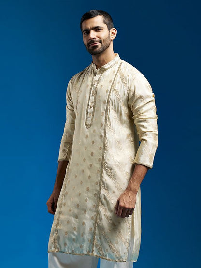 Men's Tissue  Banarasi Tissue Straight Kurta