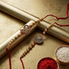 Dhiyona Set Of 2 Peacock & Ghungroo Design Multicolor Thread Rakhi With Roli Chawal Chandan