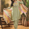 Indyancart SN Women's Floral Embroidered Straight Kurta With Trouser & Dupatta