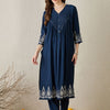 Dhiyona IE Floral Embroidered Pleated Kurta with Trousers