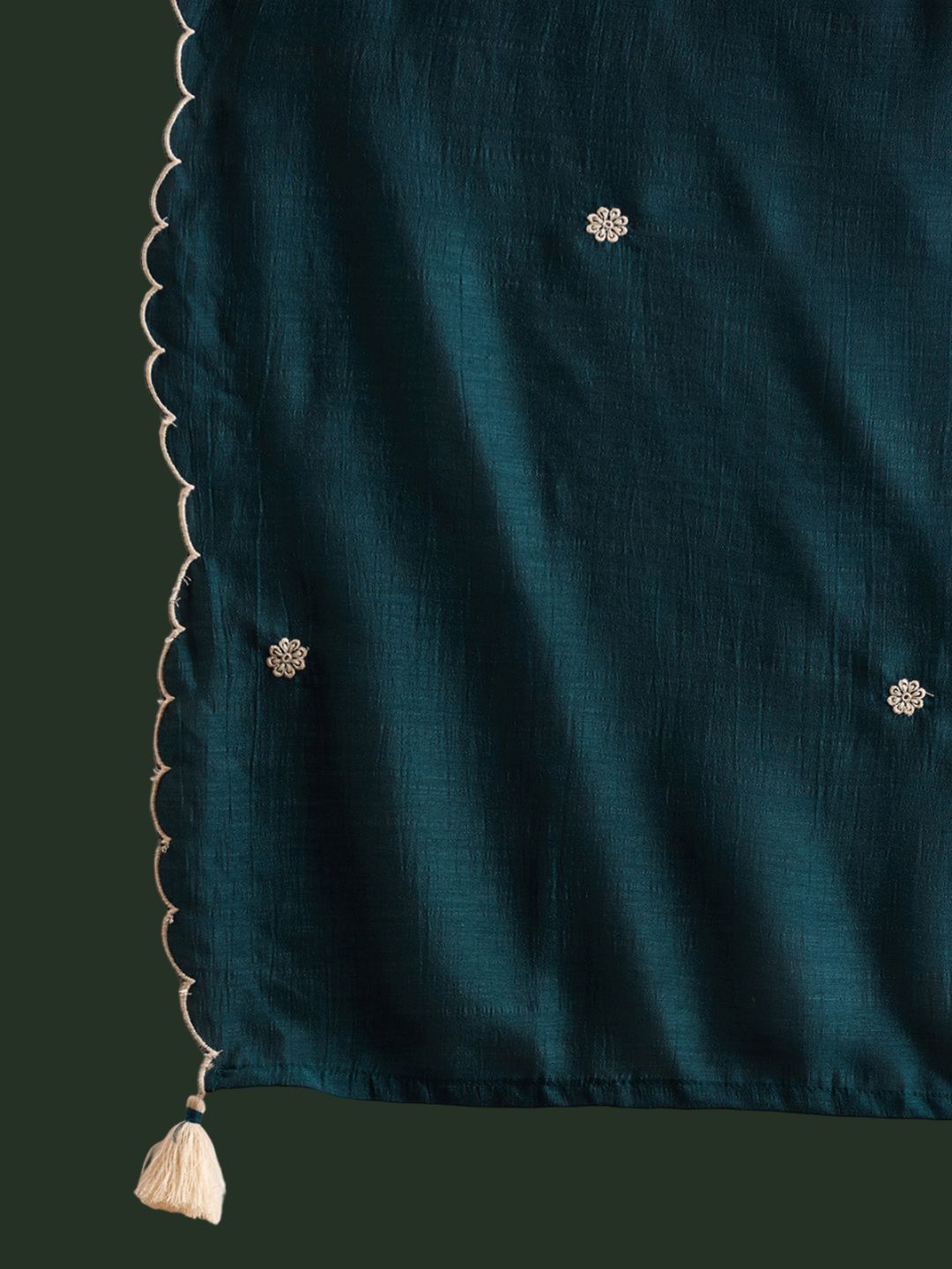 Indyancart IE Ethnic Motifs Embroidered Straight Kurta With Trousers & Dupatta
