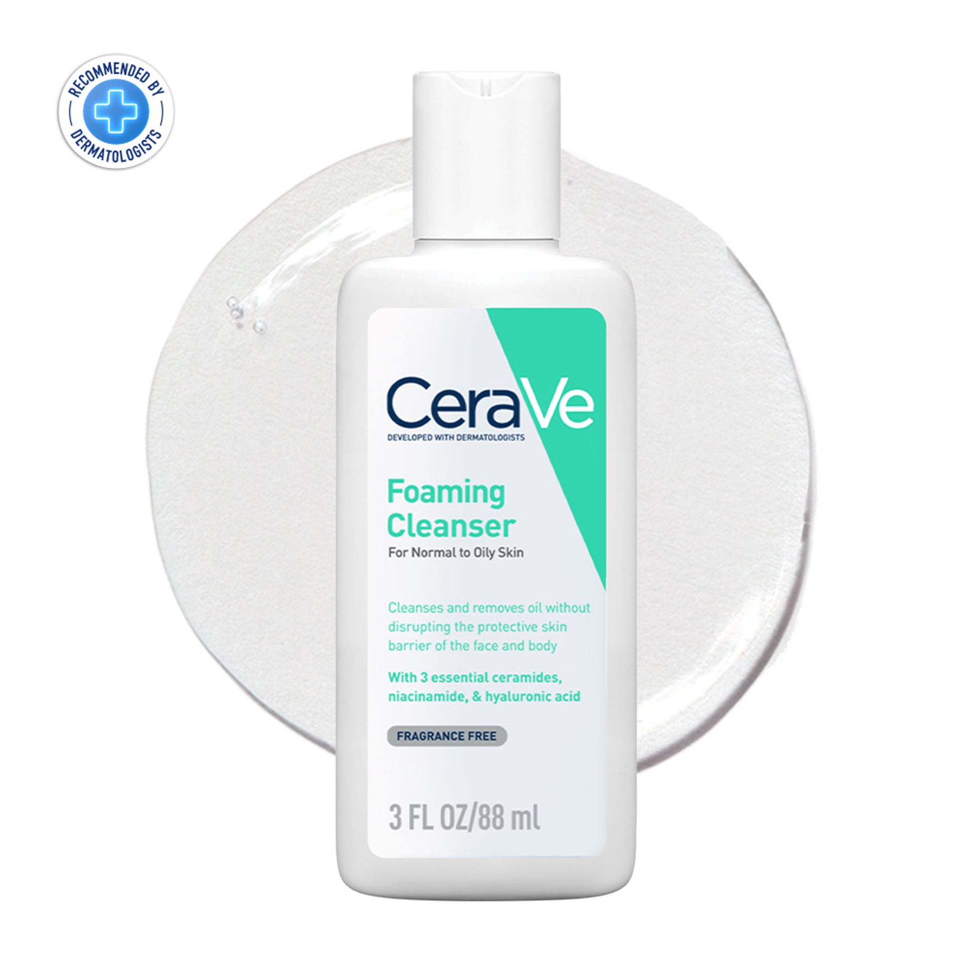 CeraVe Foaming Cleanser Face Wash For Oily Skin with Ceramides, Dermatologist Recommended