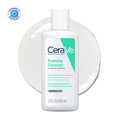 CeraVe Foaming Cleanser Face Wash For Oily Skin with Ceramides, Dermatologist Recommended