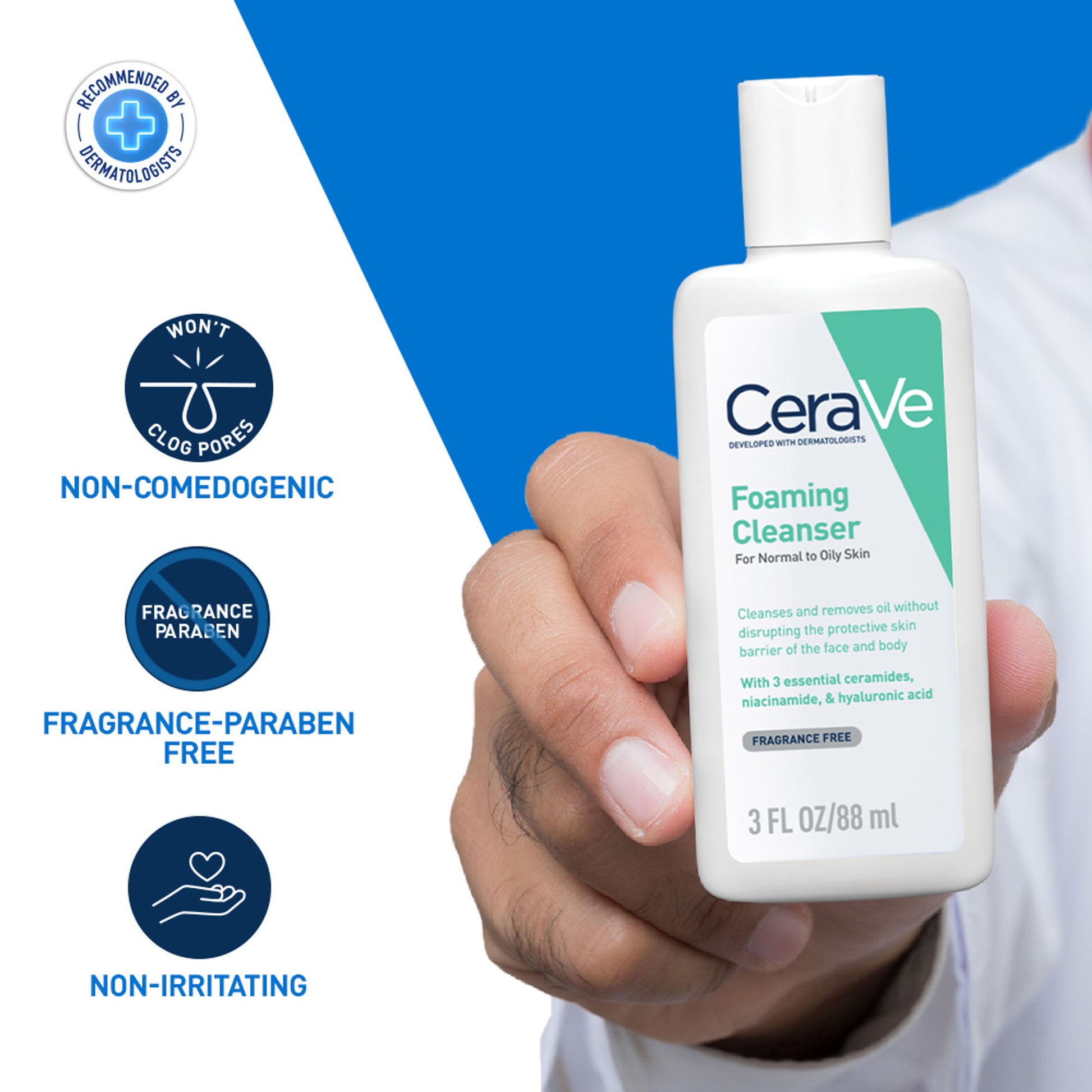 CeraVe Foaming Cleanser Face Wash For Oily Skin with Ceramides, Dermatologist Recommended