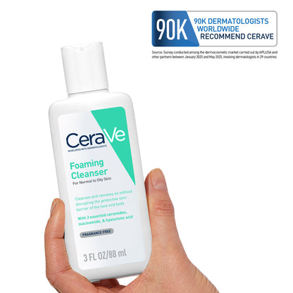 CeraVe Foaming Cleanser Face Wash For Oily Skin with Ceramides, Dermatologist Recommended