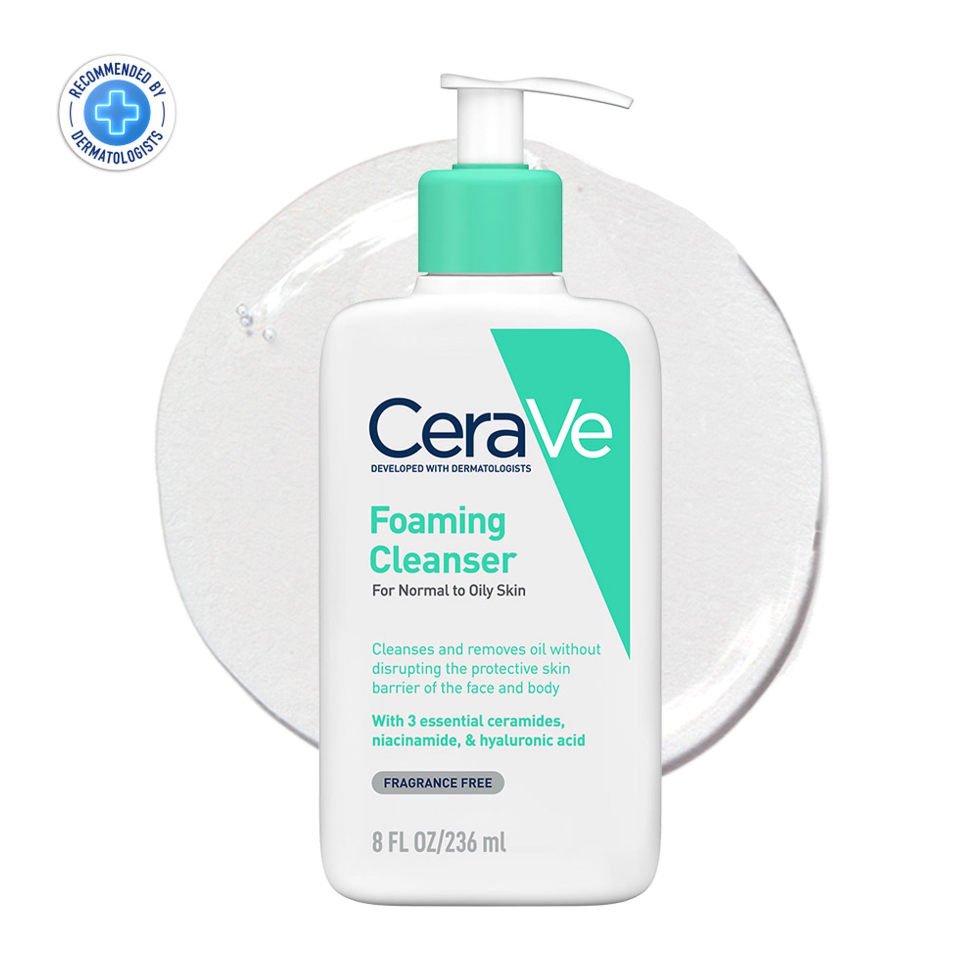 CeraVe Foaming Cleanser Face Wash For Oily Skin with Ceramides, Dermatologist Recommended