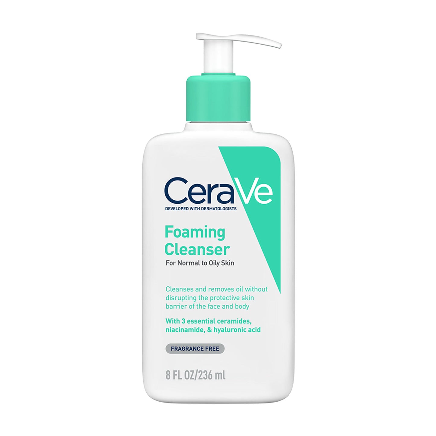 CeraVe Foaming Cleanser Face Wash For Oily Skin with Ceramides, Dermatologist Recommended