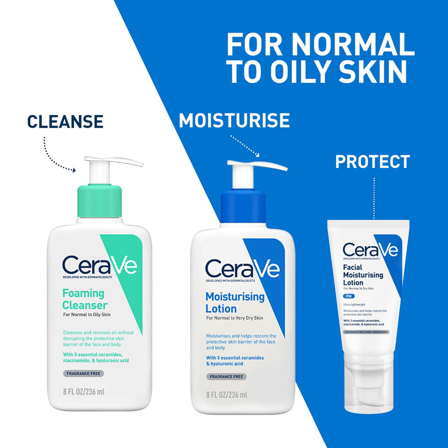 CeraVe Foaming Cleanser Face Wash For Oily Skin with Ceramides, Dermatologist Recommended