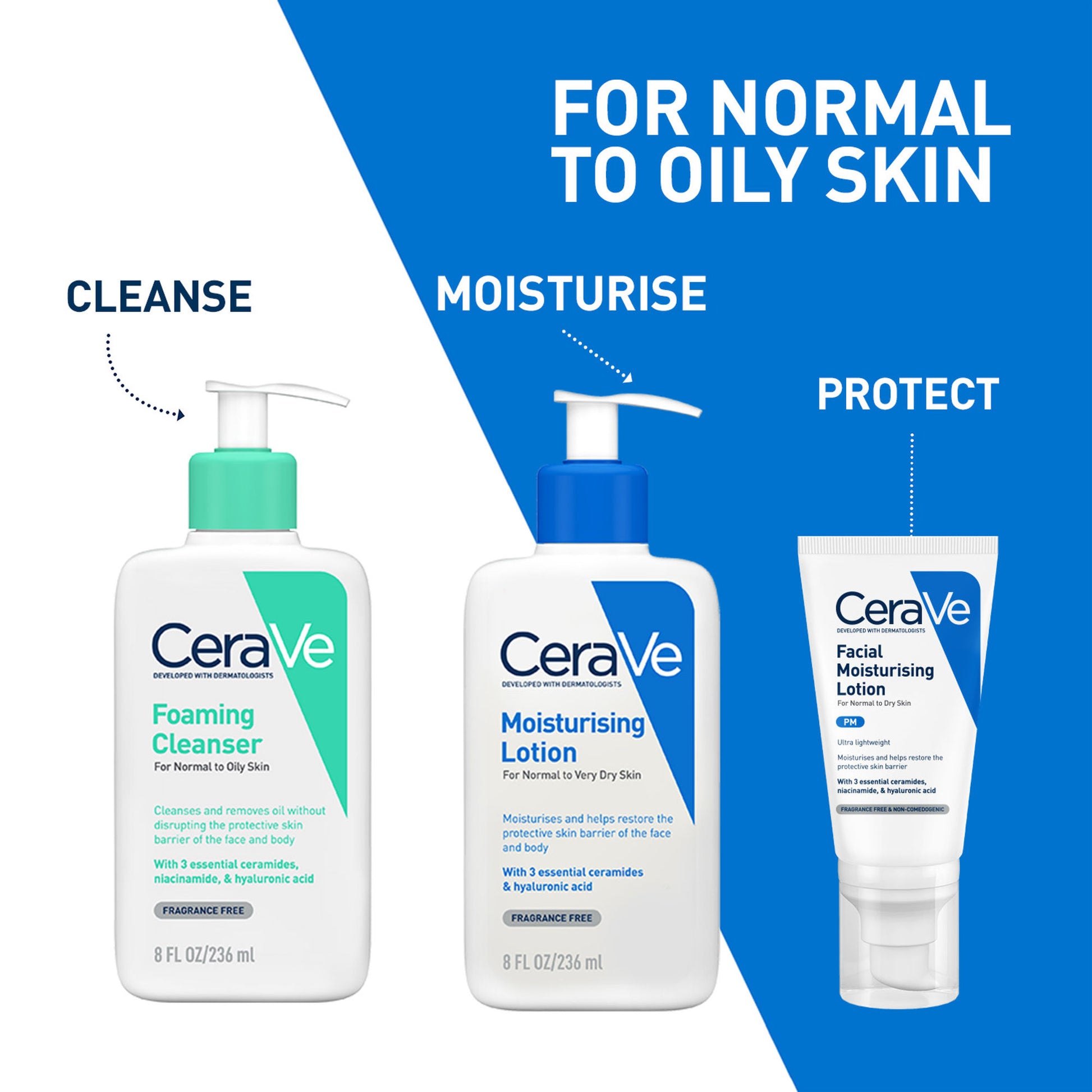 CeraVe Foaming Cleanser Face Wash For Oily Skin with Ceramides, Dermatologist Recommended