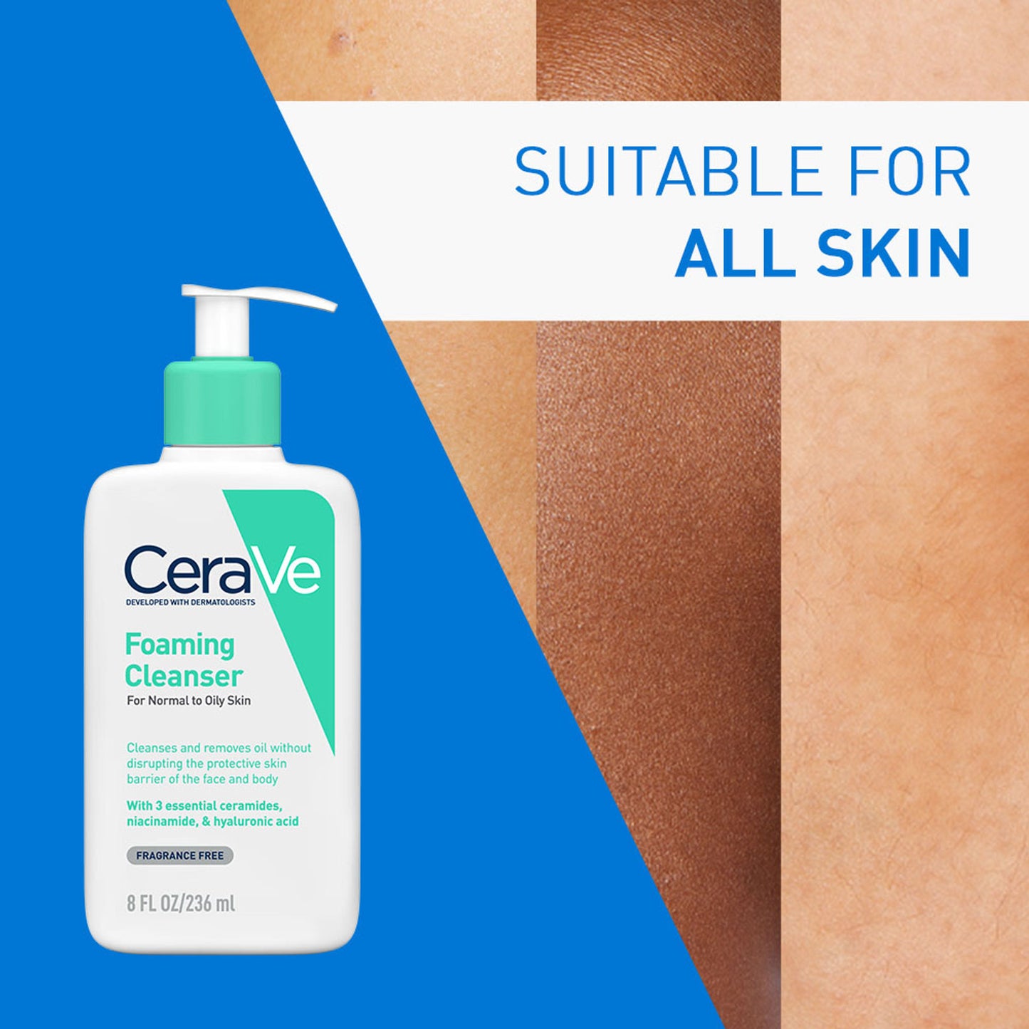 CeraVe Foaming Cleanser Face Wash For Oily Skin with Ceramides, Dermatologist Recommended