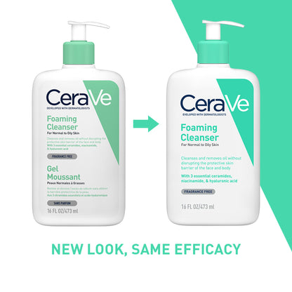 CeraVe Foaming Cleanser Face Wash For Oily Skin with Ceramides, Dermatologist Recommended