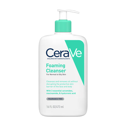 CeraVe Foaming Cleanser Face Wash For Oily Skin with Ceramides, Dermatologist Recommended