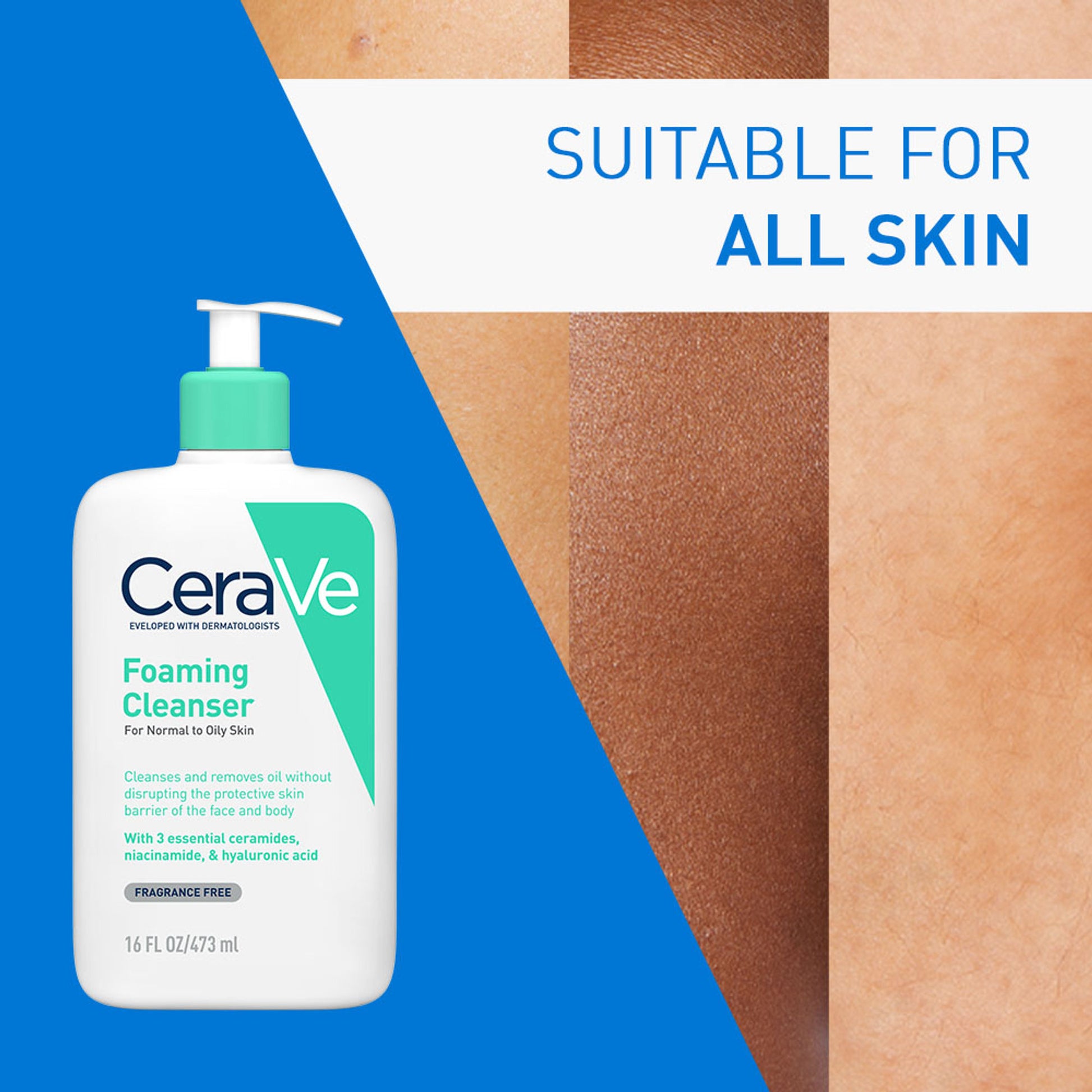 CeraVe Foaming Cleanser Face Wash For Oily Skin with Ceramides, Dermatologist Recommended