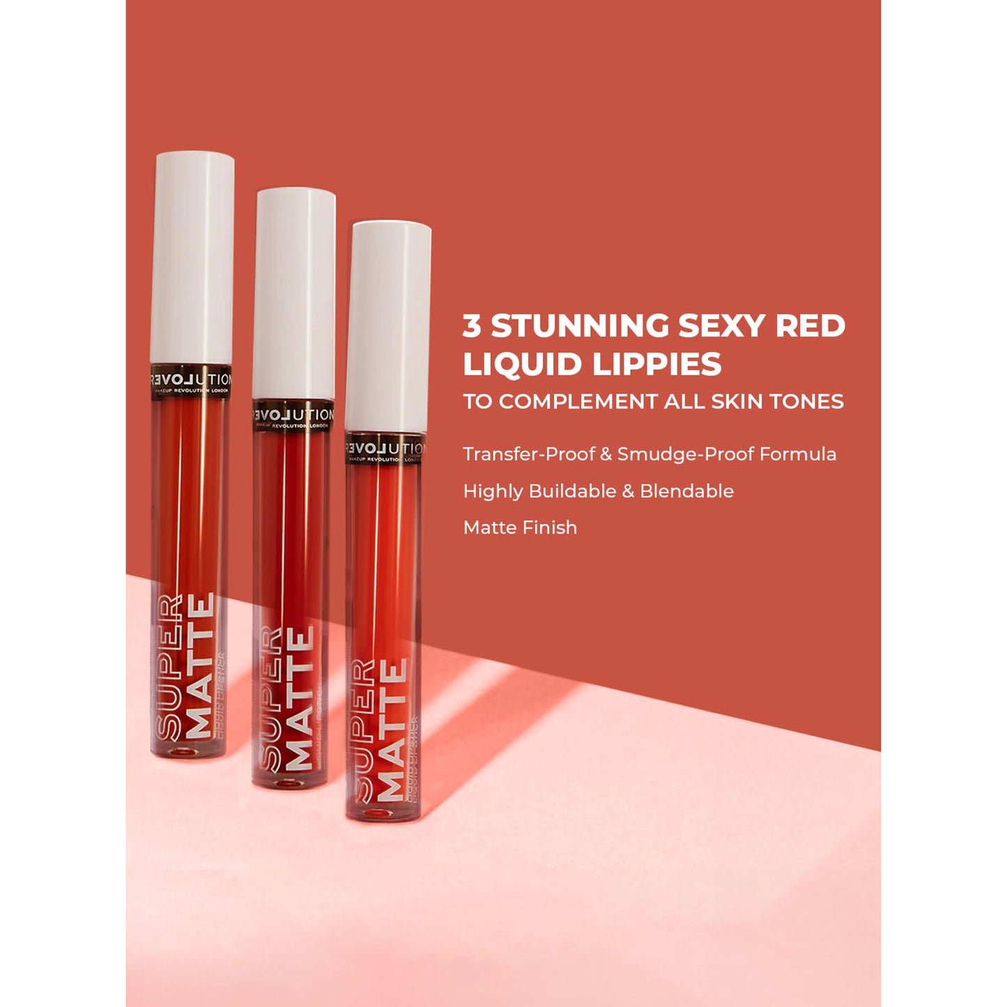 Makeup Revolution Relove Supermatte Liquid Lip Set - Heat
