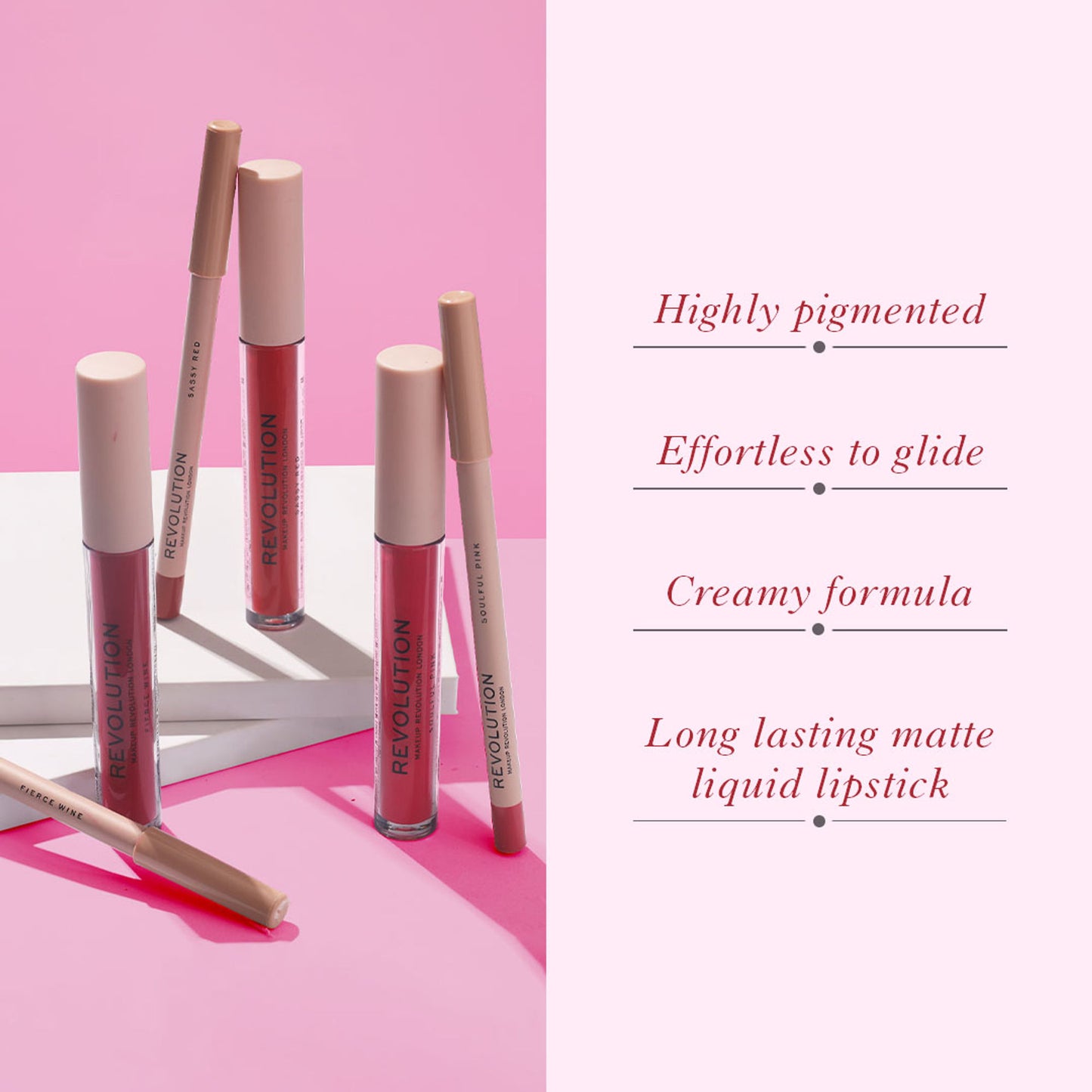 Makeup Revolution Lip Contour Kit - Fierce Wine