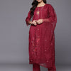 Dhiyona VA Women's Embroidered Kurta with Trousers & Dupatta