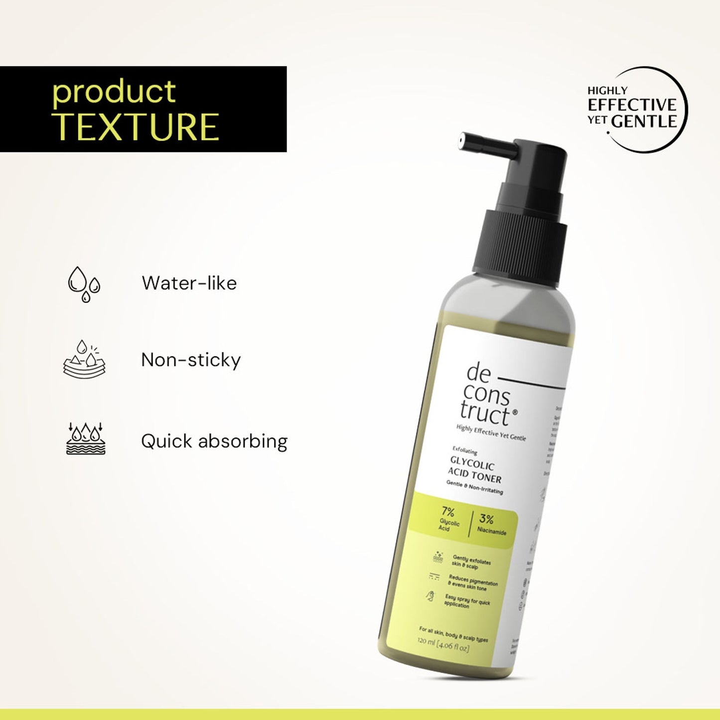 Deconstruct 7% Glycolic Acid Toner With 3% Niacinamide For Even & Glowing Skin