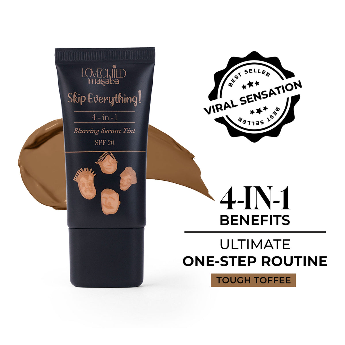 LoveChild Masaba Lovechild Masaba Skin Tint SPF 20 with Vitamin E, liquid foundation for all skin types, easy to apply