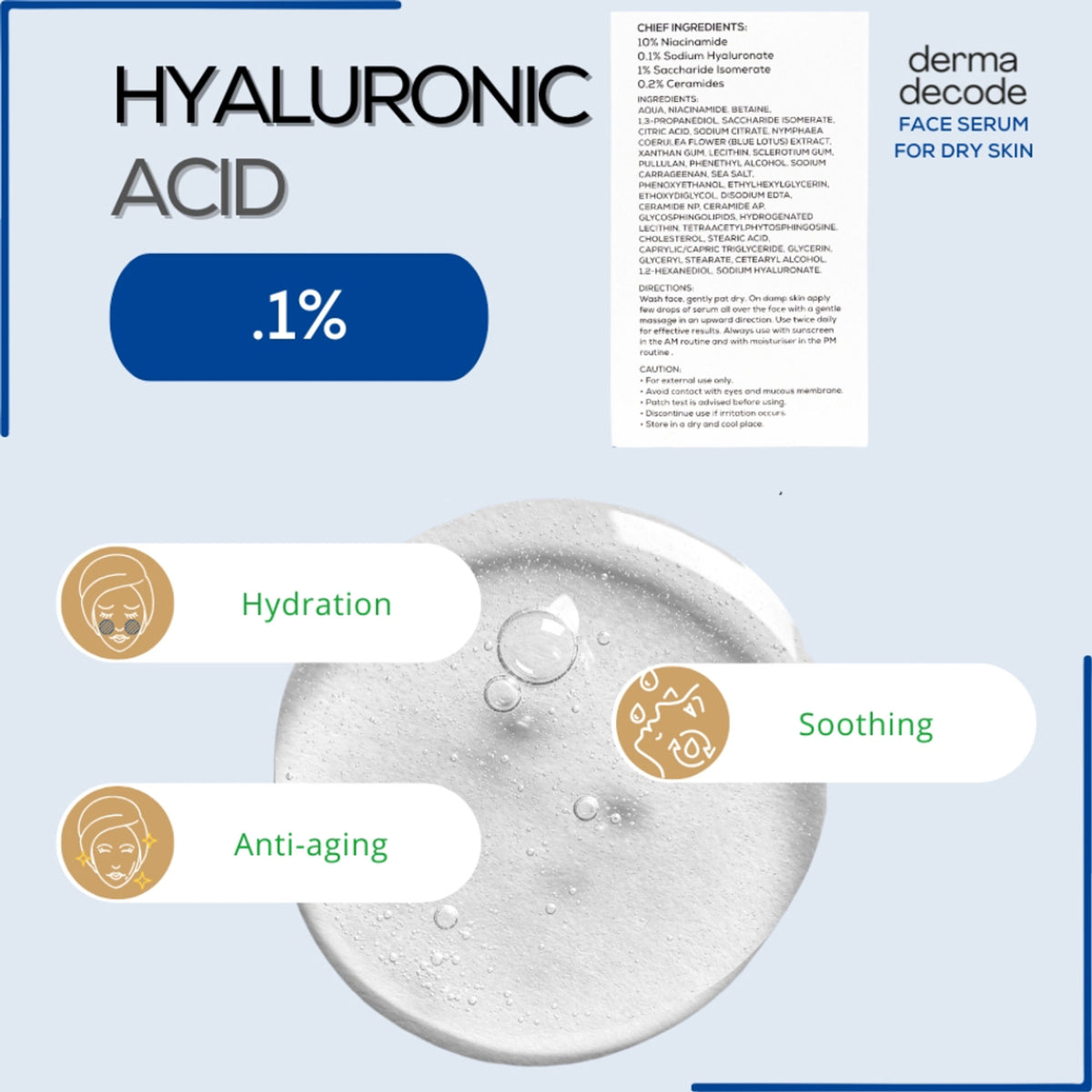Derma Decode Niacinamide Serum with ceramide and hyaluronic acid for repairing dry skin and restoring skin barrier.