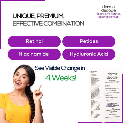Derma Decode 0.5% Retinol Face Serum Reduces Fine Lines And Boosts Collagen Anti Aging Serum