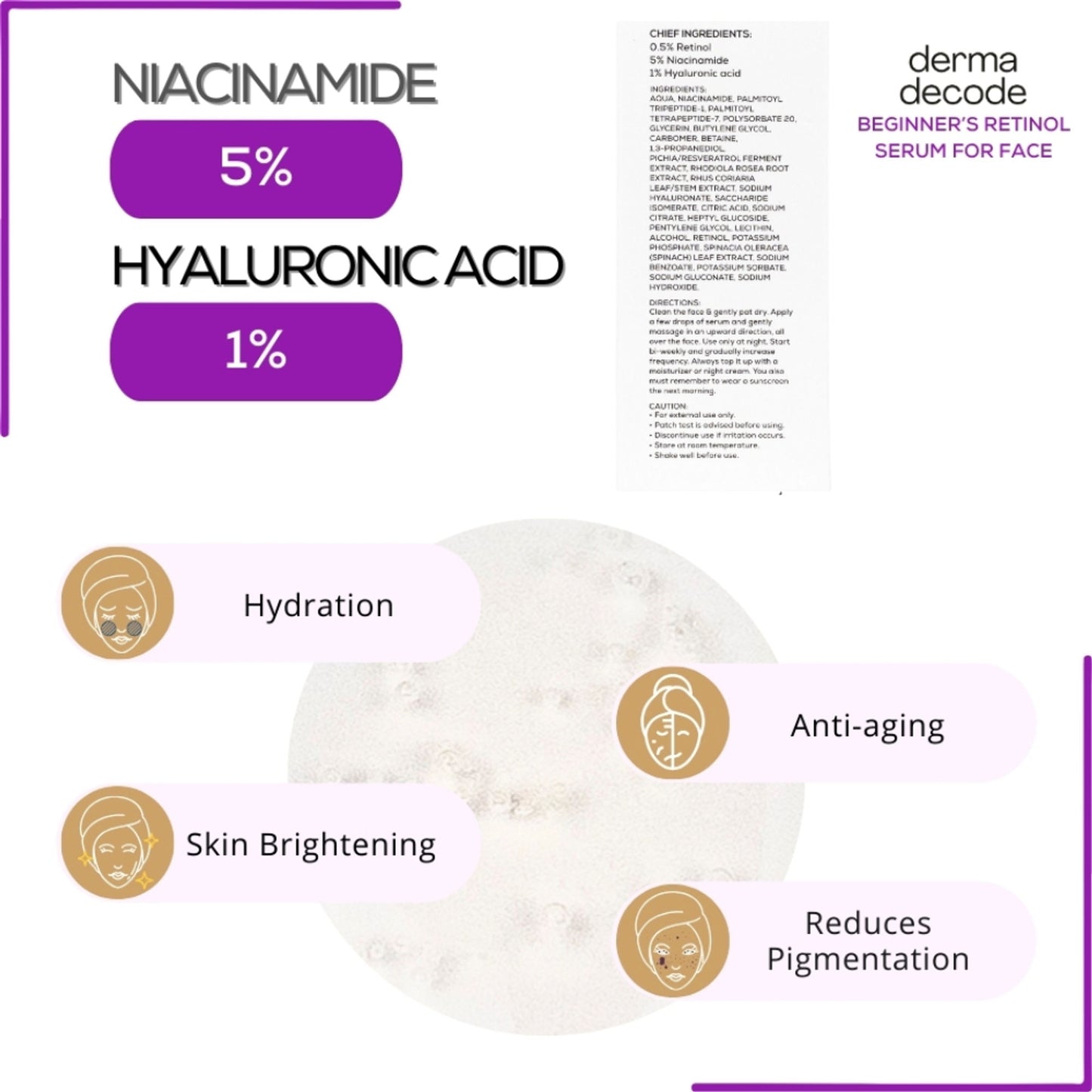 Derma Decode 0.5% Retinol Face Serum Reduces Fine Lines And Boosts Collagen Anti Aging Serum