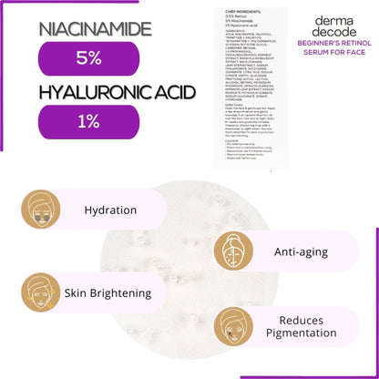 Derma Decode 0.5% Retinol Face Serum Reduces Fine Lines And Boosts Collagen Anti Aging Serum