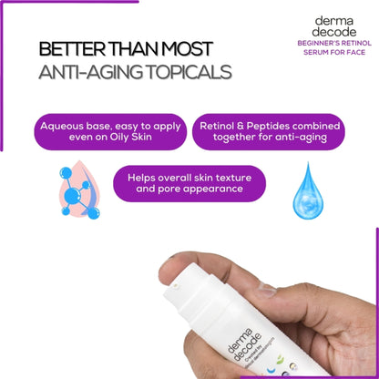Derma Decode 0.5% Retinol Face Serum Reduces Fine Lines And Boosts Collagen Anti Aging Serum