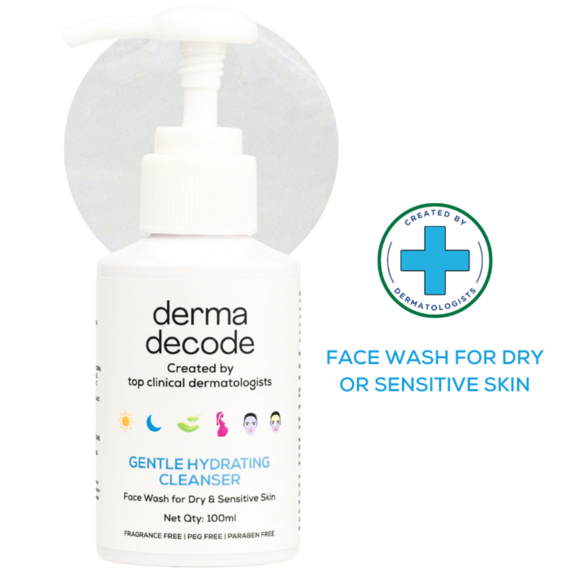 Derma Decode Face Wash for Dry Skin with Hydrating Ingredients Gentle Cleanser for Smooth Soft Skin